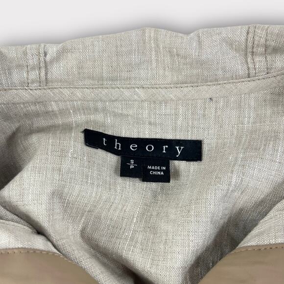 Theory Coltha Coated Linen Lightweight Jacket Size Small - Picture 3 of 10